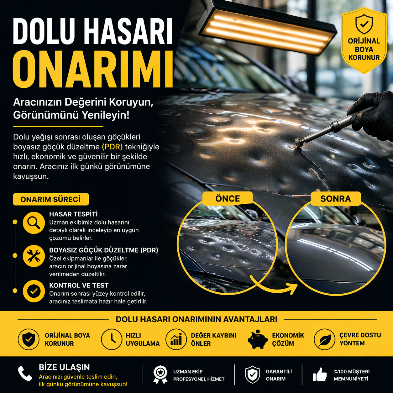 Dolu hasarı onarımı