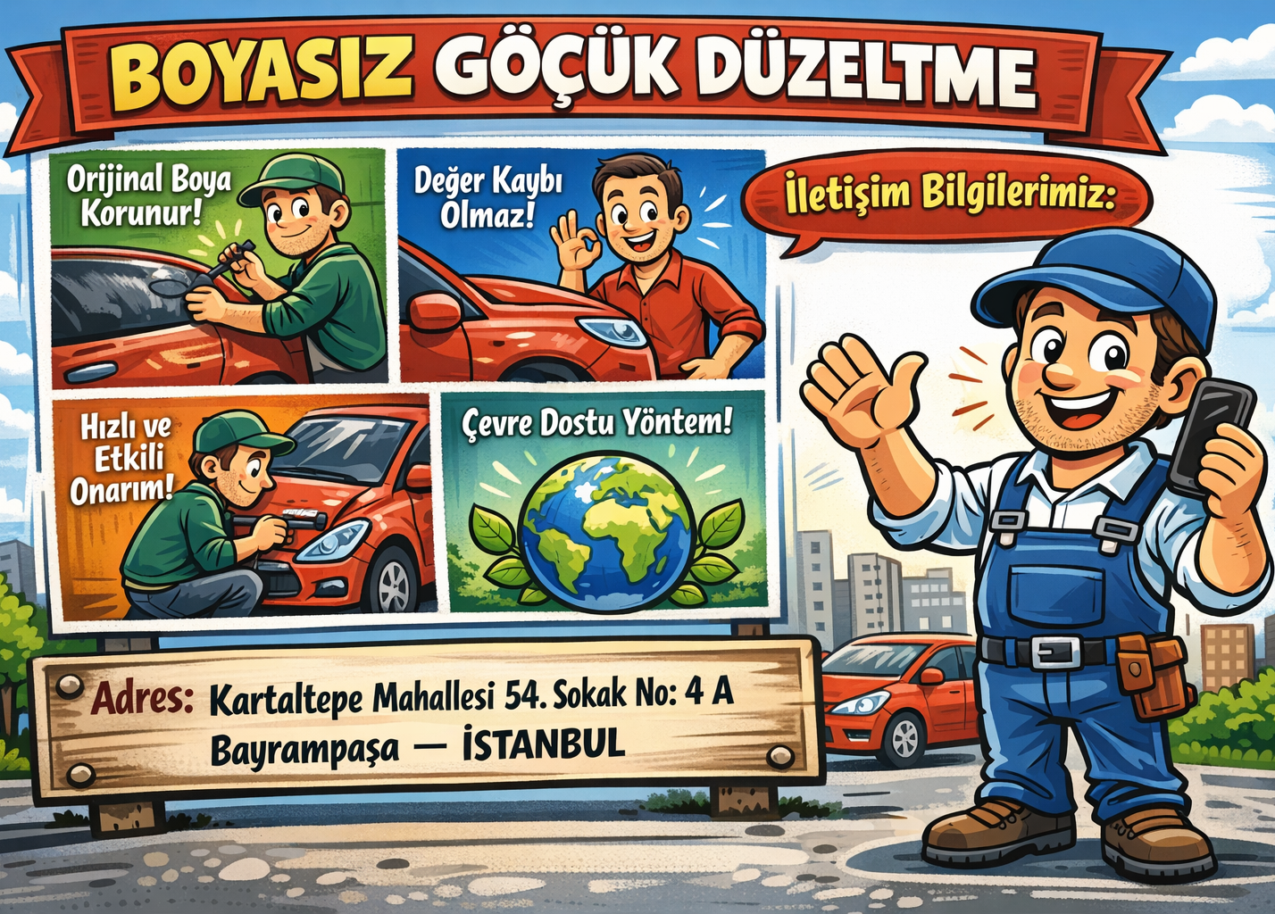 boyasız göçük düzeltme fiyatları